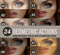 PS动作－24种几何艺术效果：24 Geometric Photo Actions